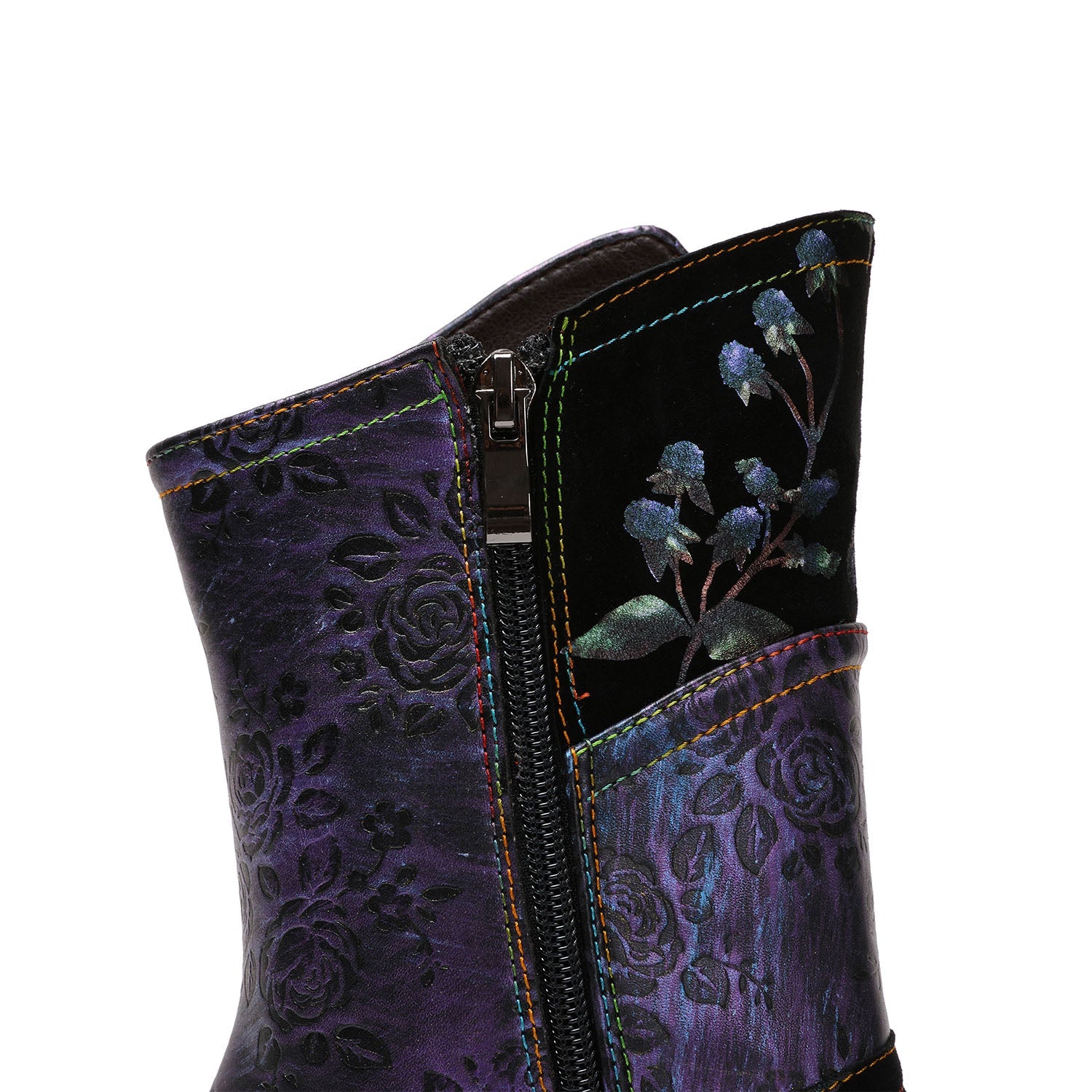 Painted Leather High Heel Boots