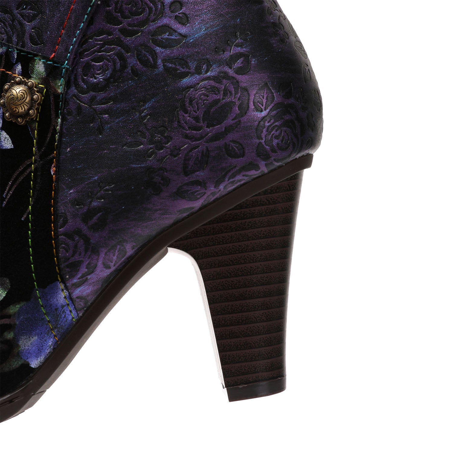 Painted Leather High Heel Boots