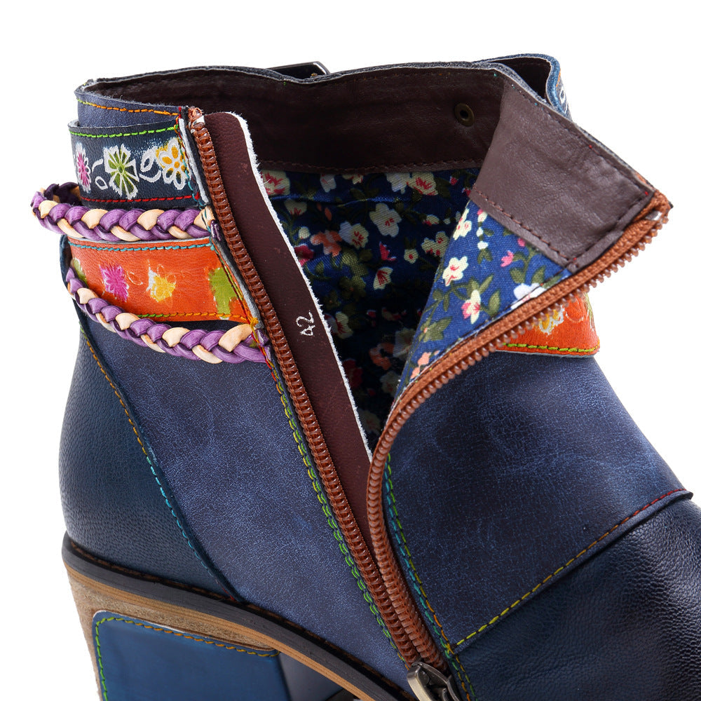 Vintage Style Leather Boots