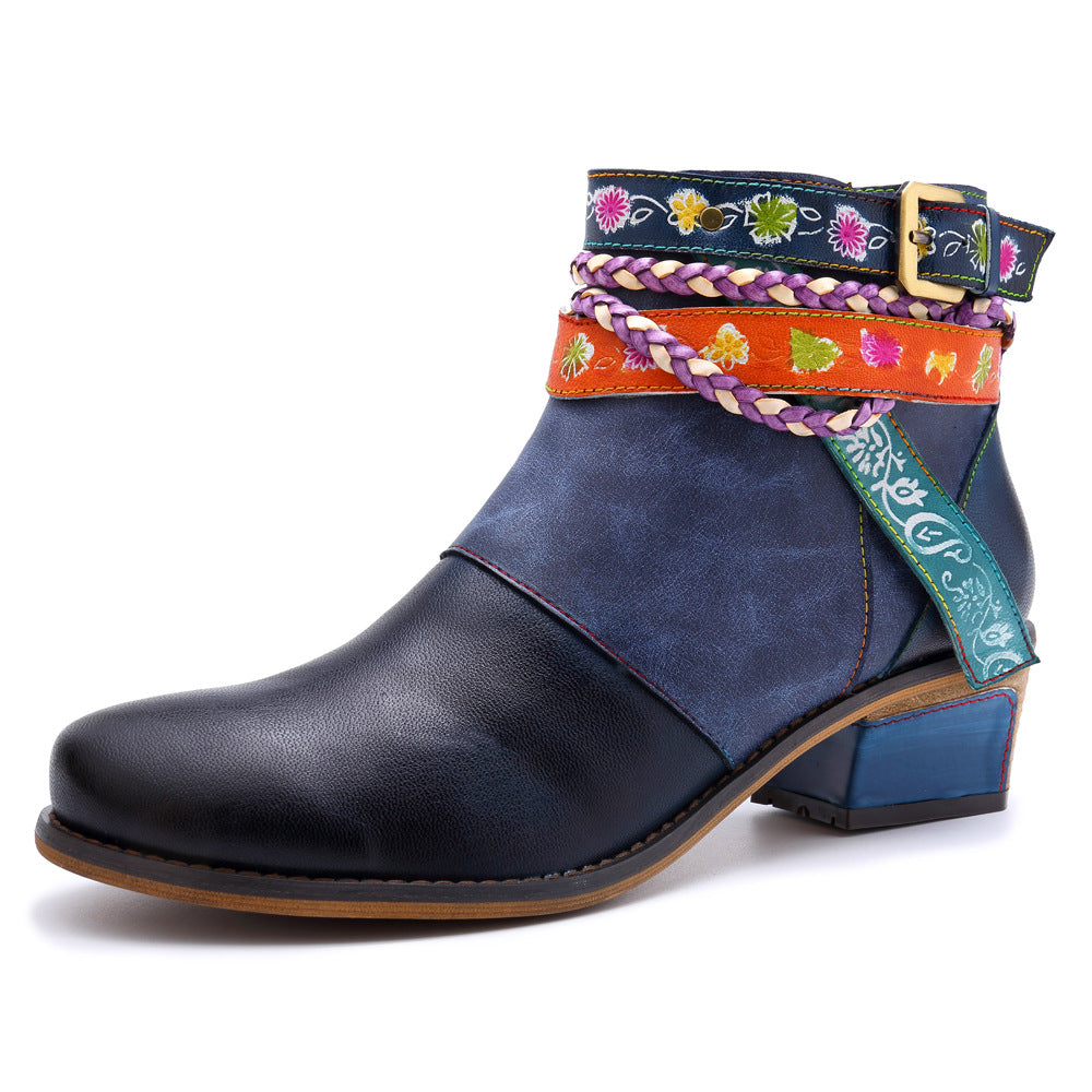 Vintage Style Leather Boots
