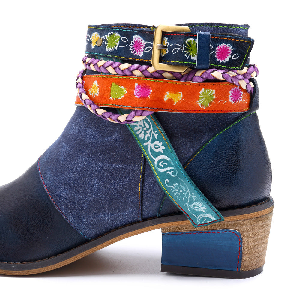 Vintage Style Leather Boots