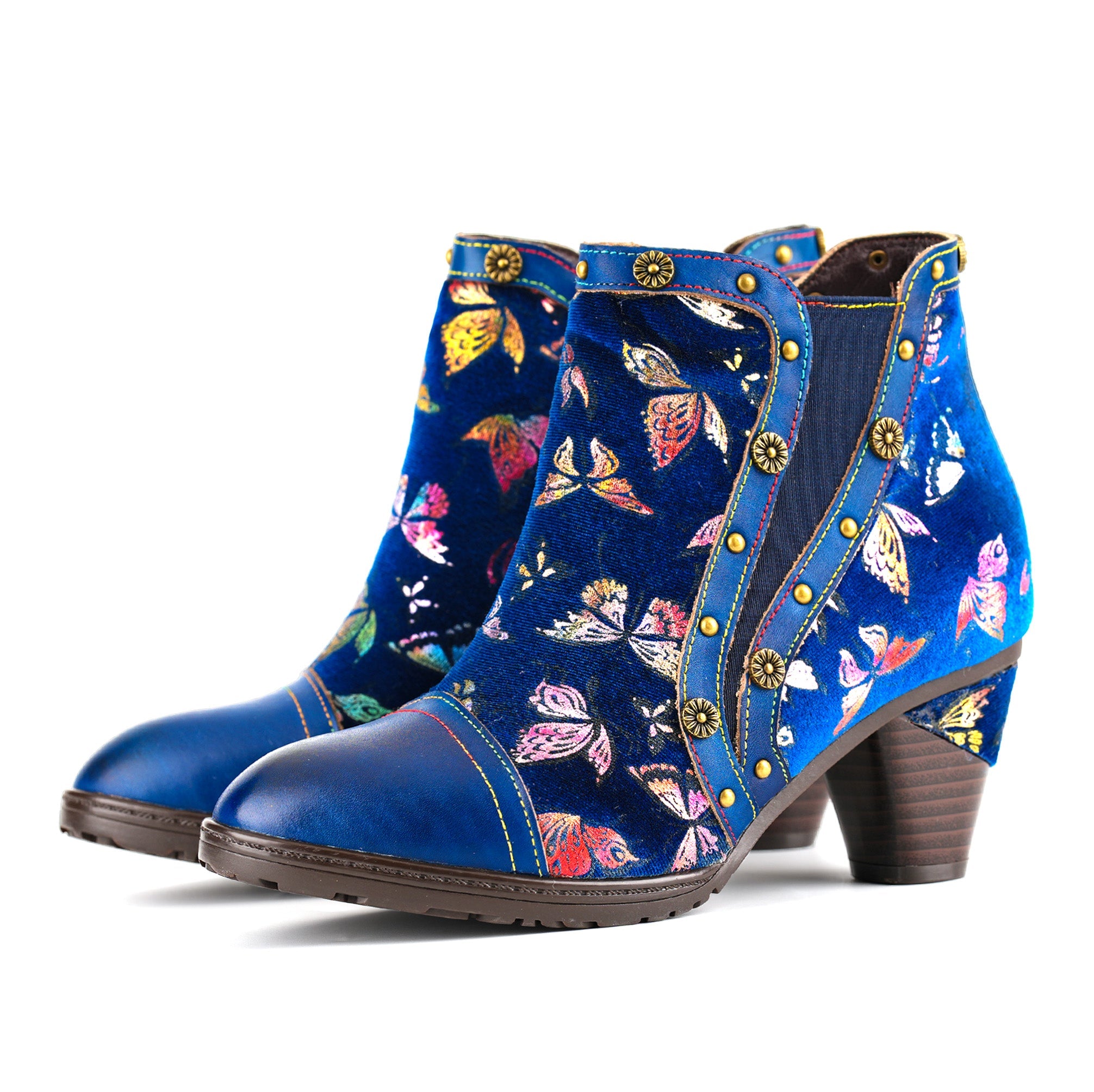 Butterfly Elegance Leather Ankle Shoes