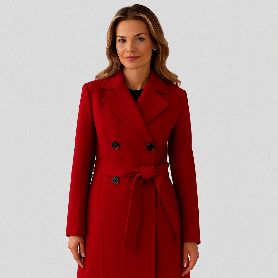 Winslet-Double-Breasted Trench Coat with Revers Collar