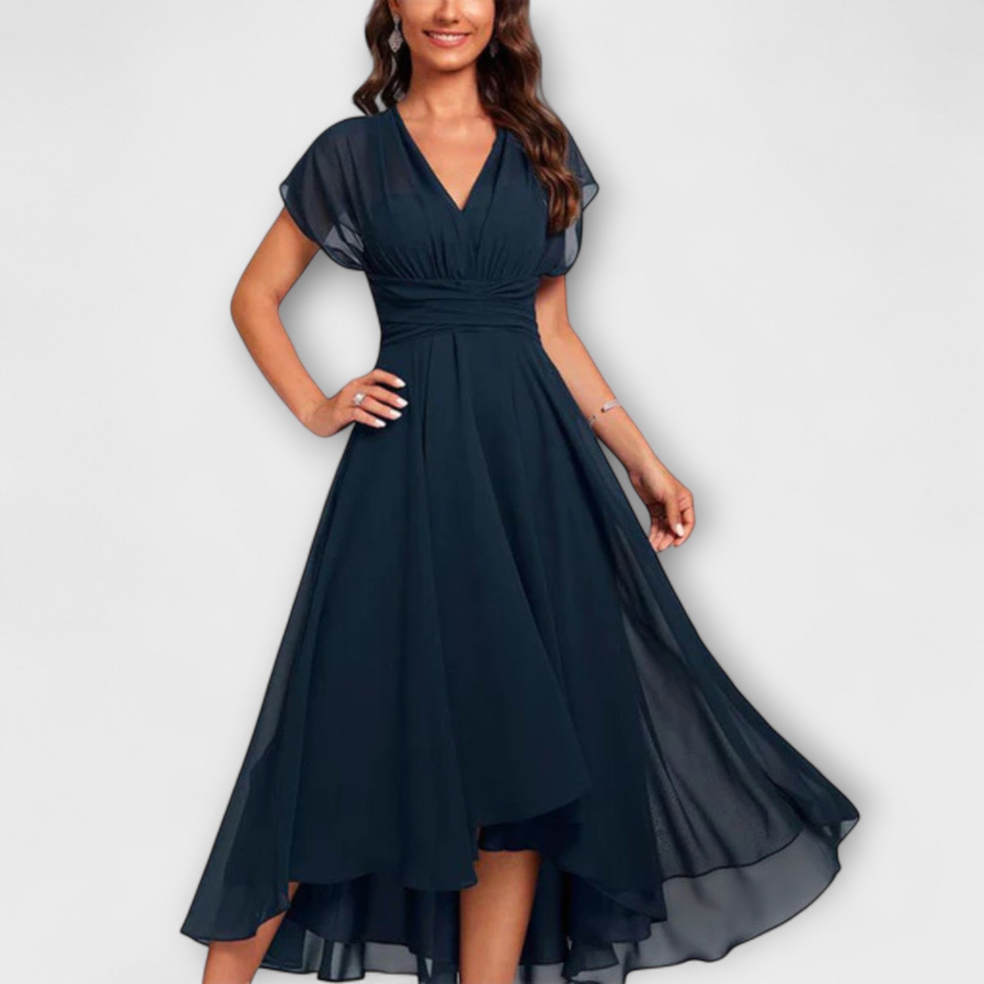 Clarissa Flowing V-Neck Maxi Dress