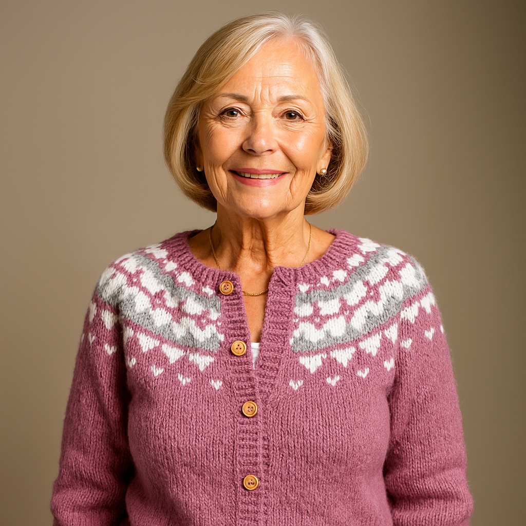 Maya Retro Icelandic Wool Cardigan