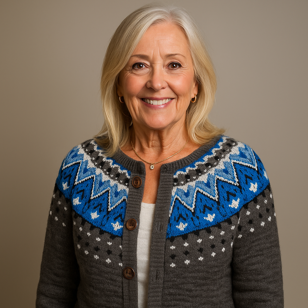 Jade Retro Icelandic Wool Cardigan