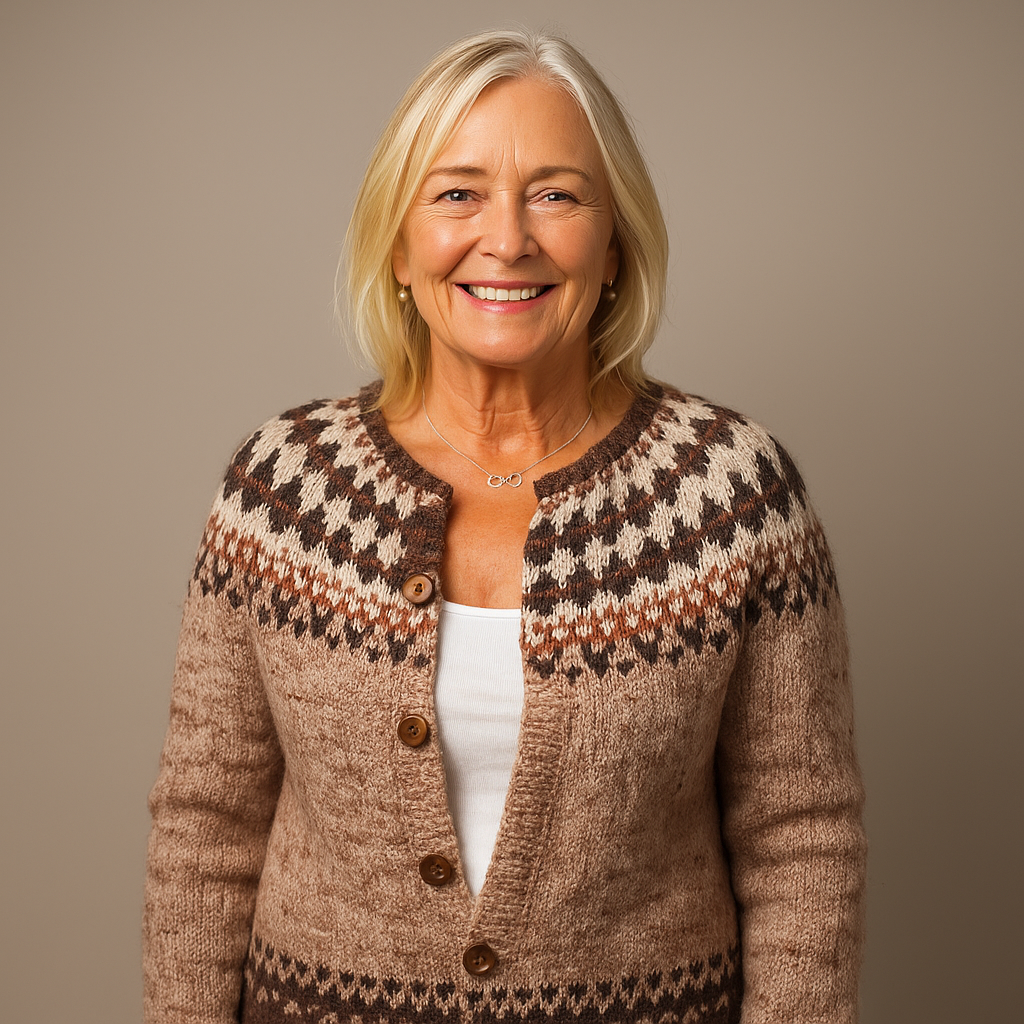 Ariana Retro Icelandic Wool Cardigan