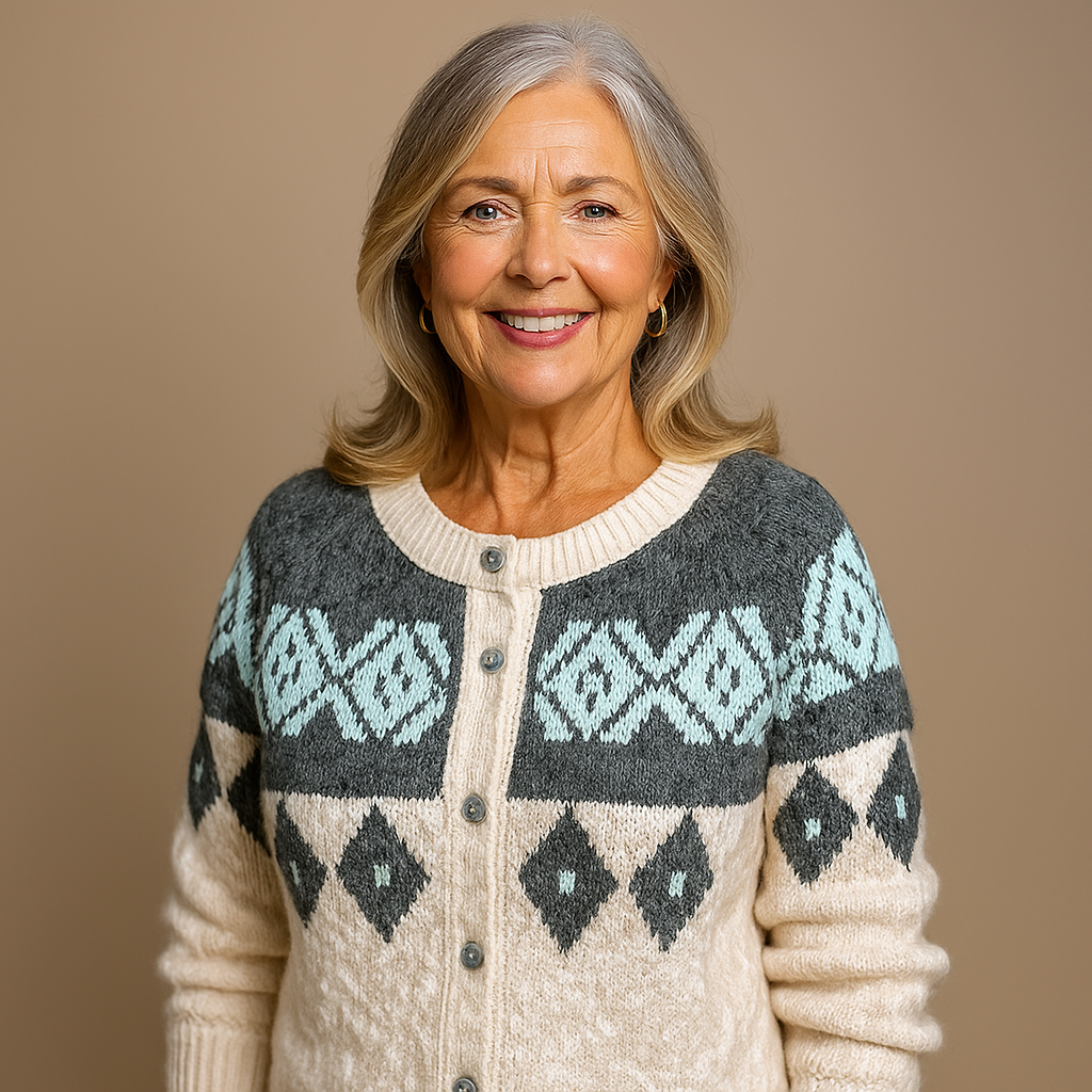 Annie Retro Icelandic Wool Cardigan