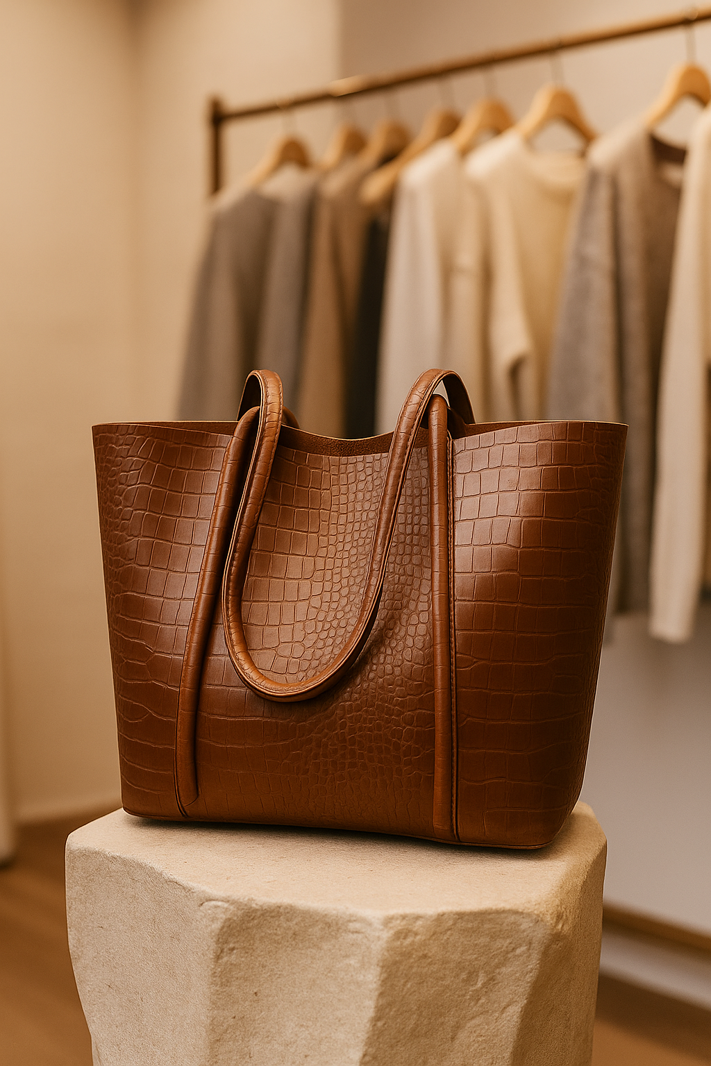 Betina - Croc Leather Shoulder Bag