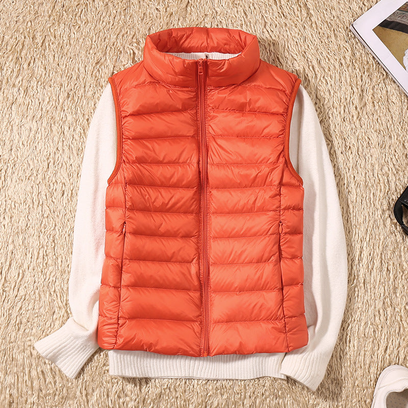 Velora – Ultralight White Duck Down Vest