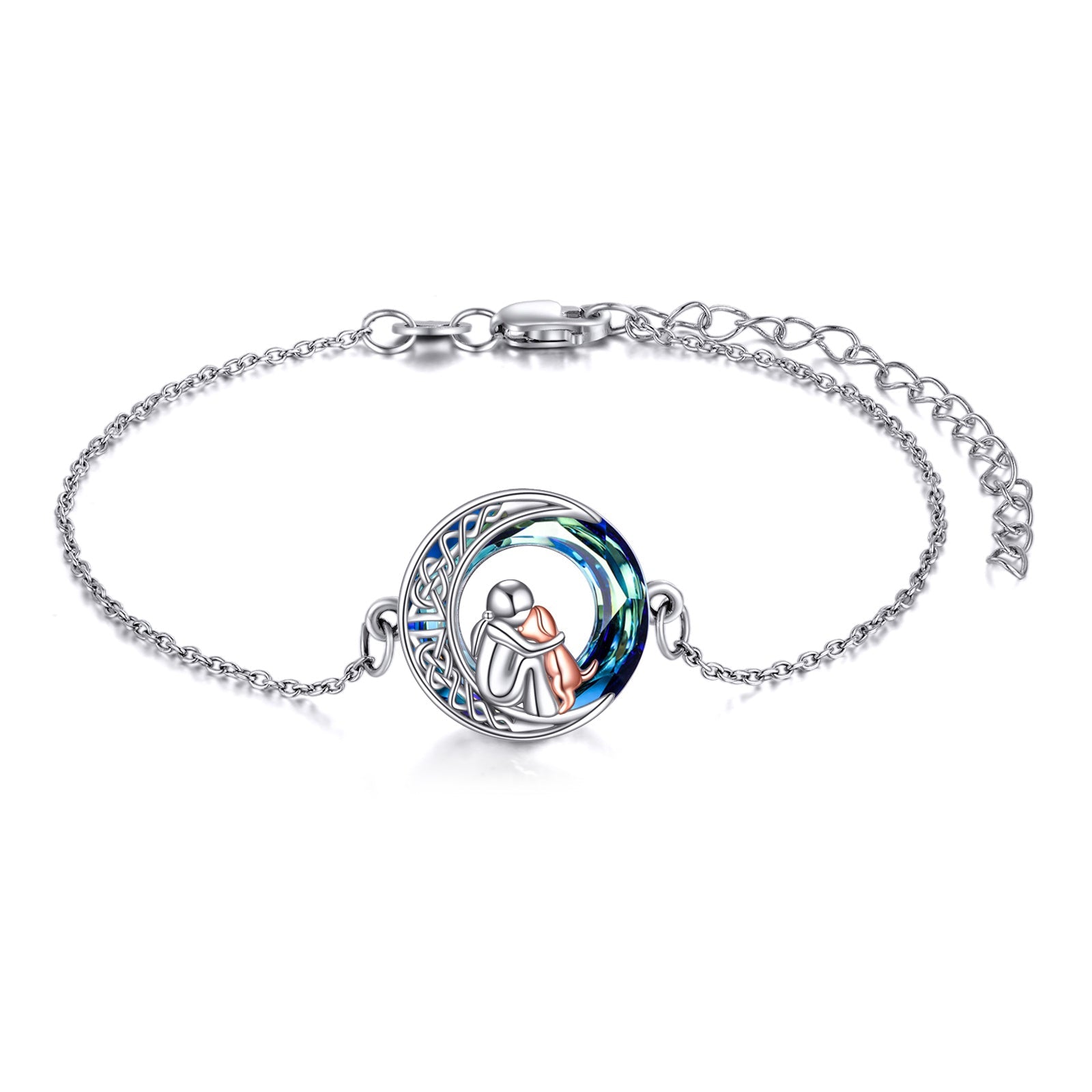 Silver Adjustable Dog Charm Bracelet