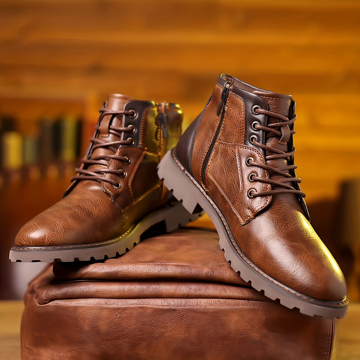 Daniel Vintage Lace-Up Boots