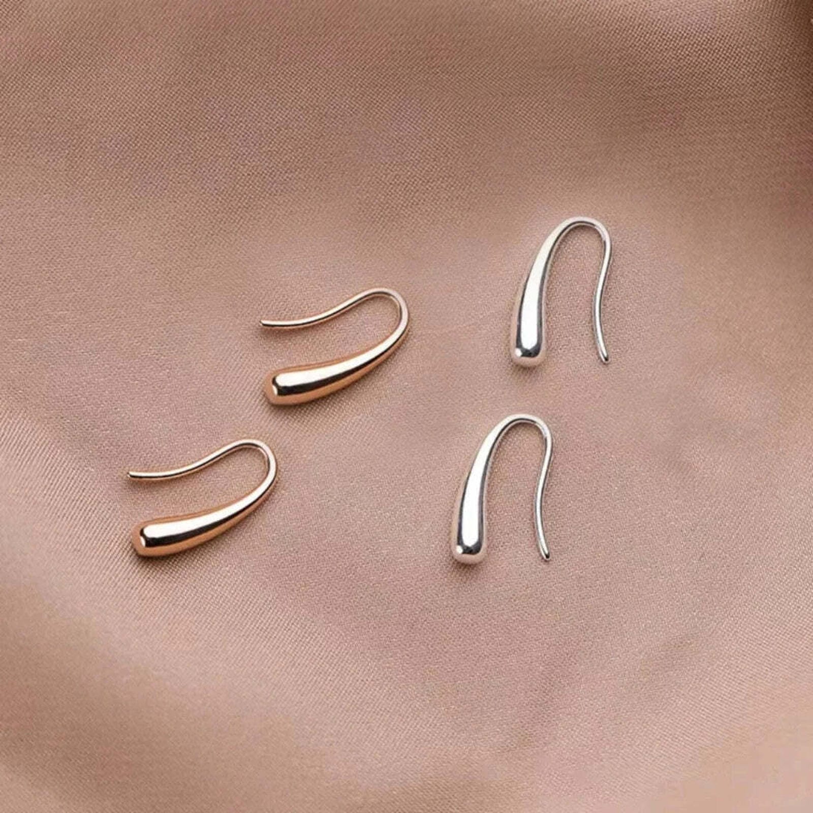 Retro Gold and Silver Drop Earrings