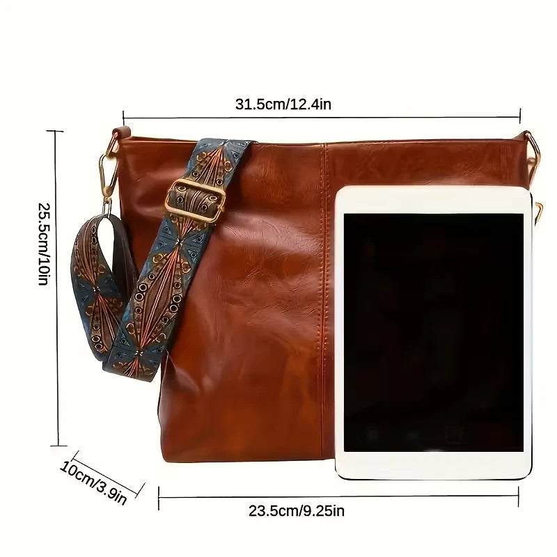Talia’s Chic Wanderer | Pattern-Strap Shoulder Bag