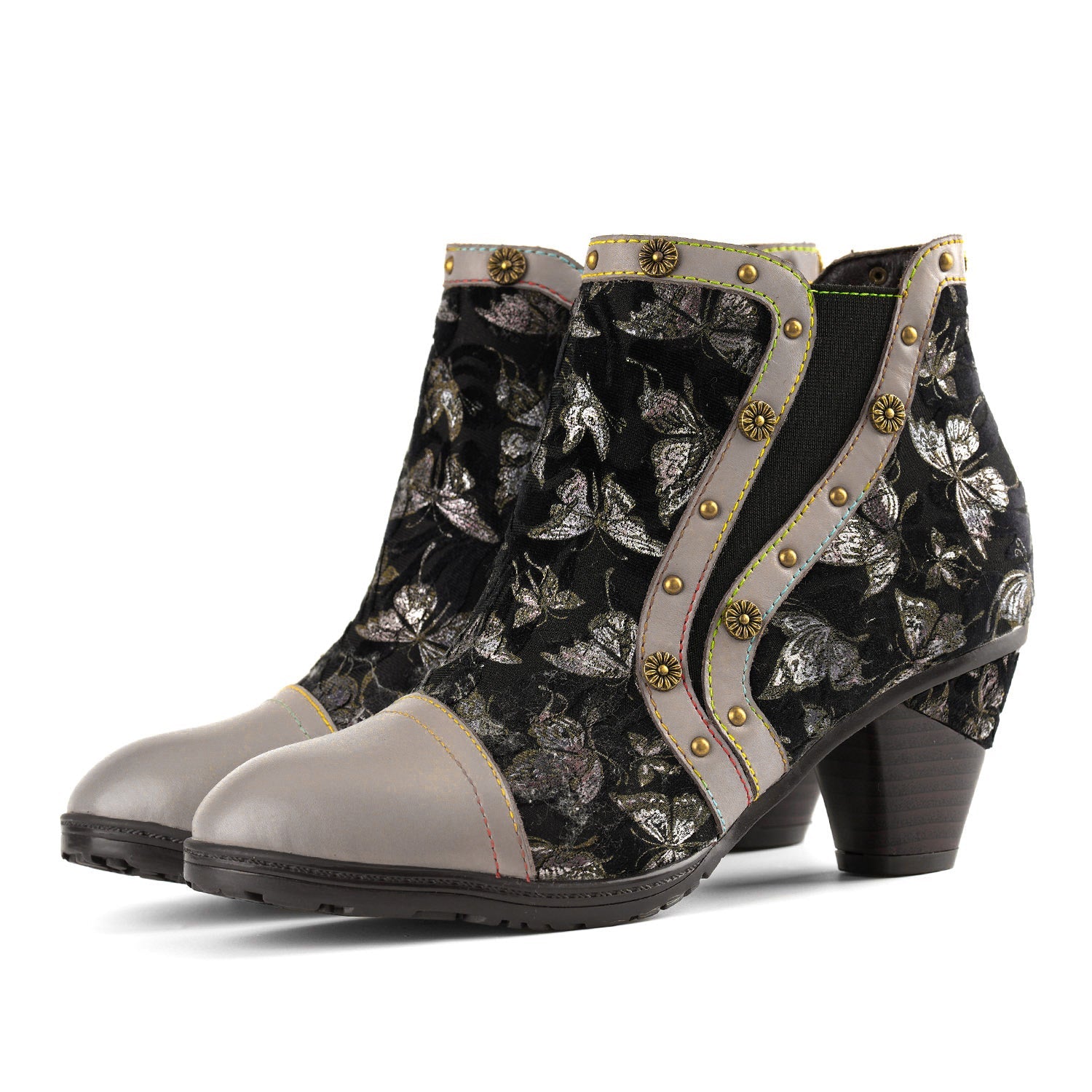 Butterfly Elegance Leather Ankle Shoes