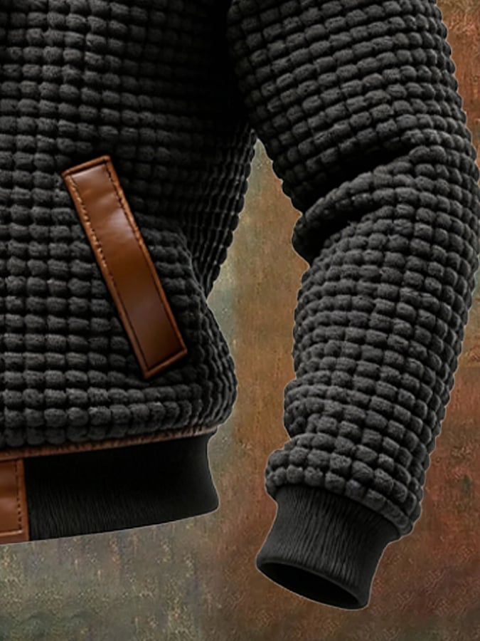 JULIAN | TEXTURED JACKET WITH EMBOSSED LEATHER