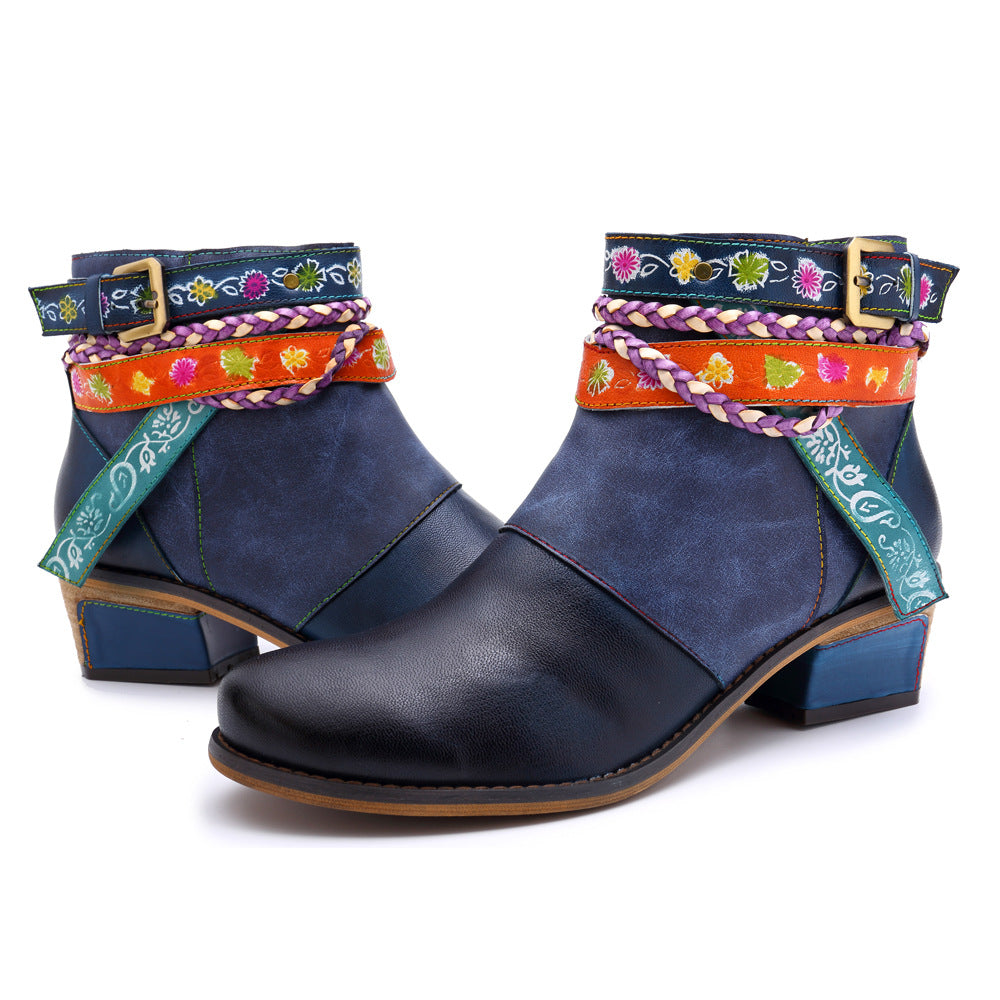 Vintage Style Leather Boots