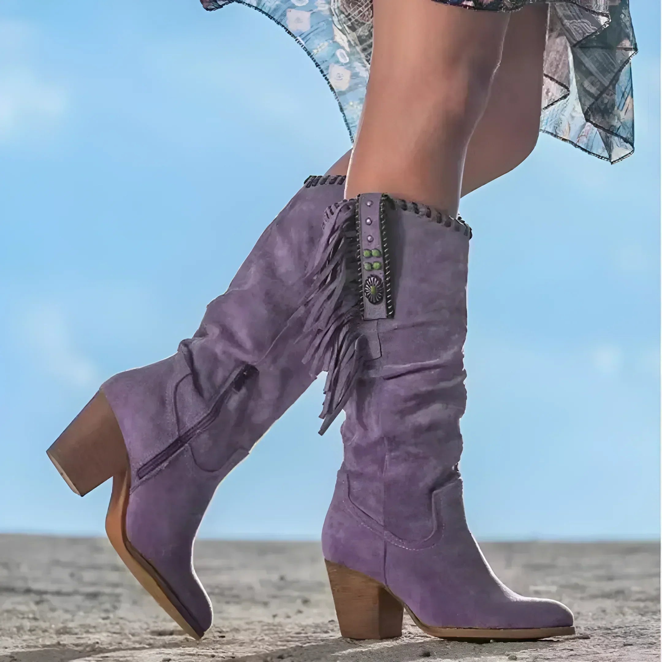 Harlow- Classic Western Fringe Boots