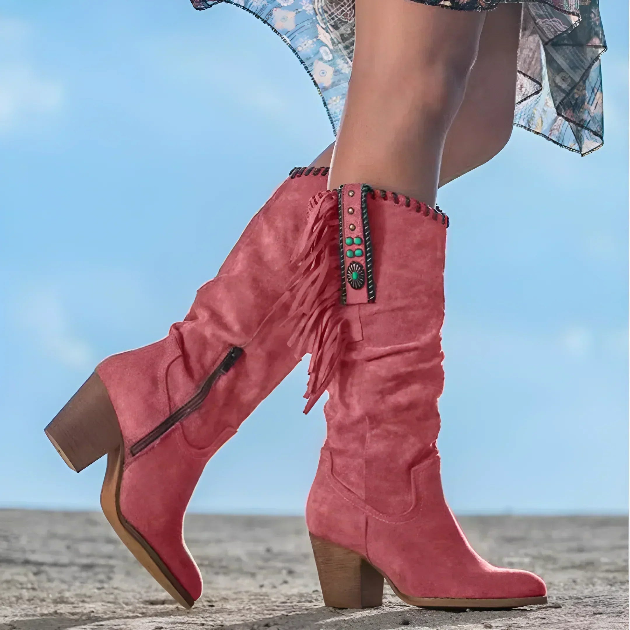 Harlow- Classic Western Fringe Boots