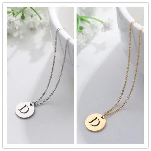 Elegant Gold Letter Pendant Necklace