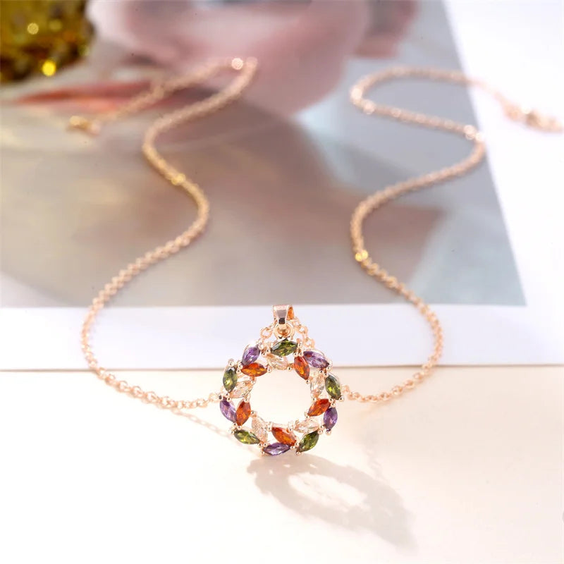 Shining Rainbow Charm Necklace