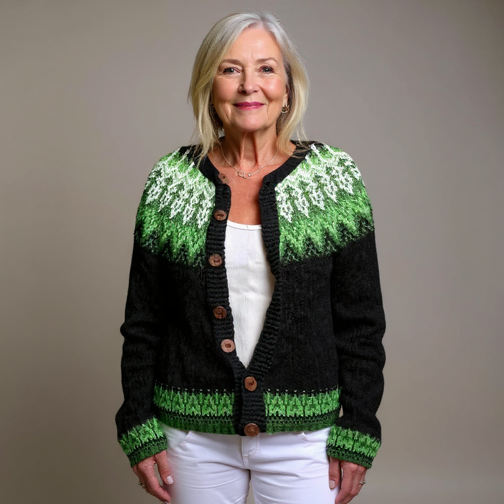 Sadie Retro Icelandic Wool Cardigan
