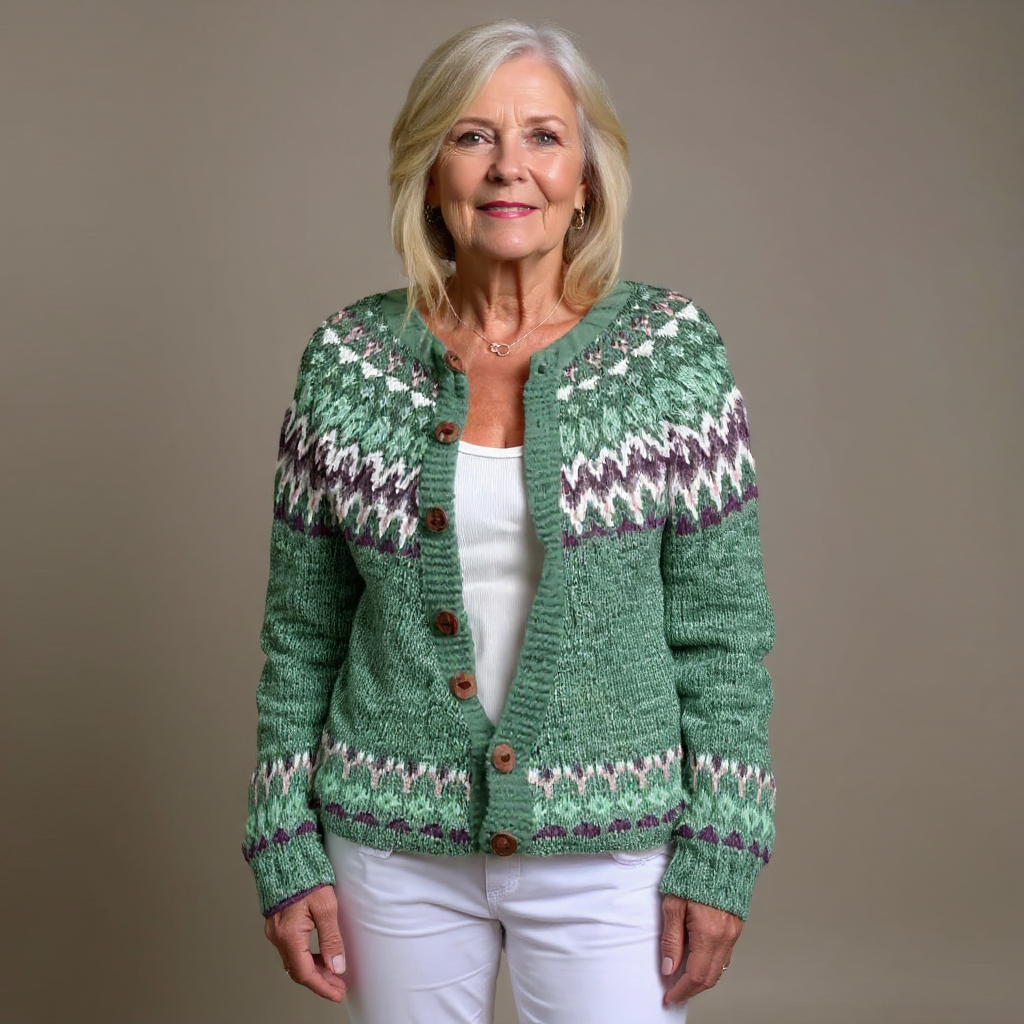 Delilah Retro Icelandic Wool Cardigan