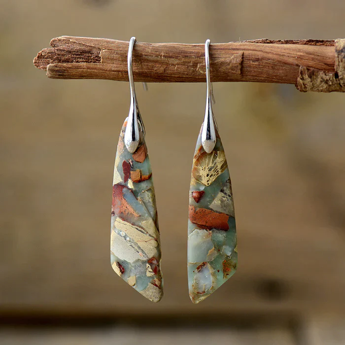 Unique Stone Drop Earrings