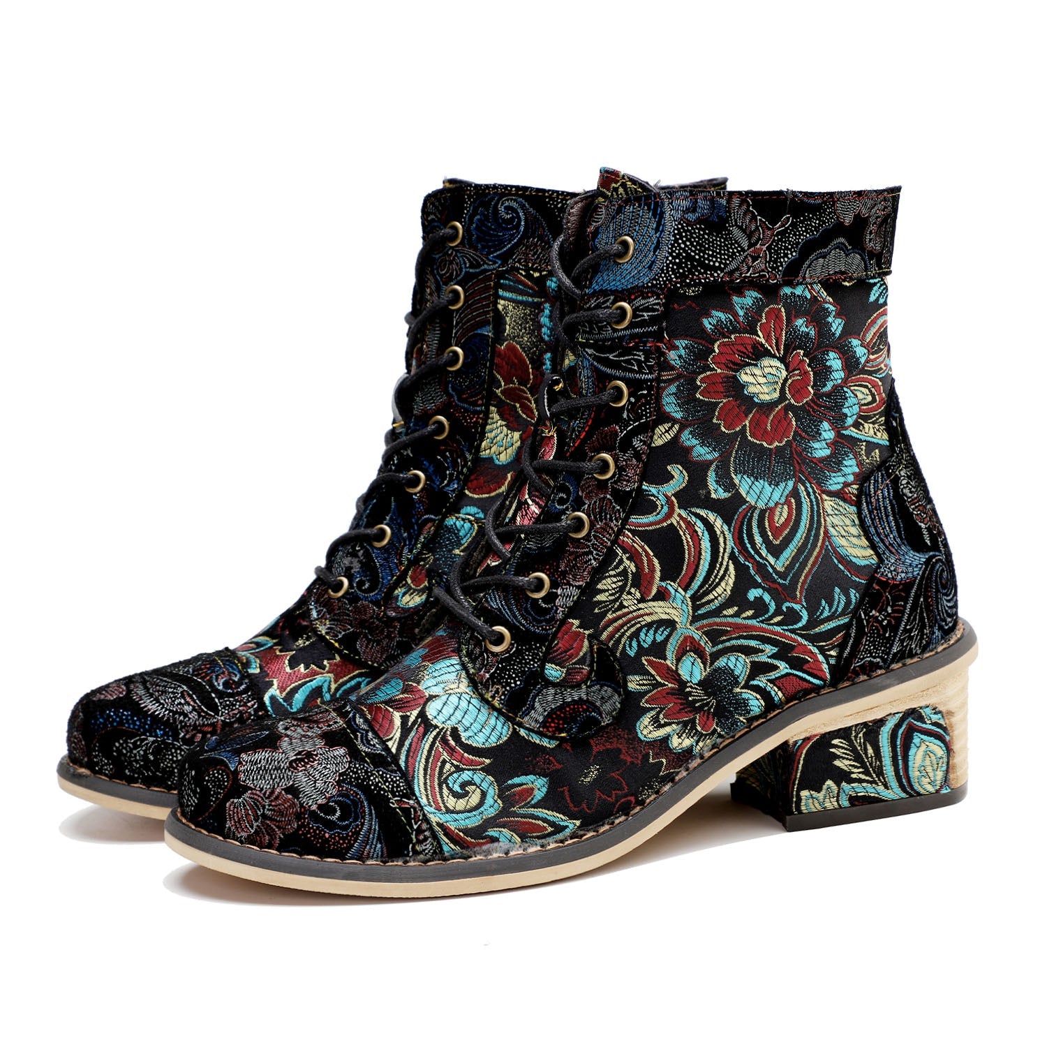 Stunning Floral Ankle Boots