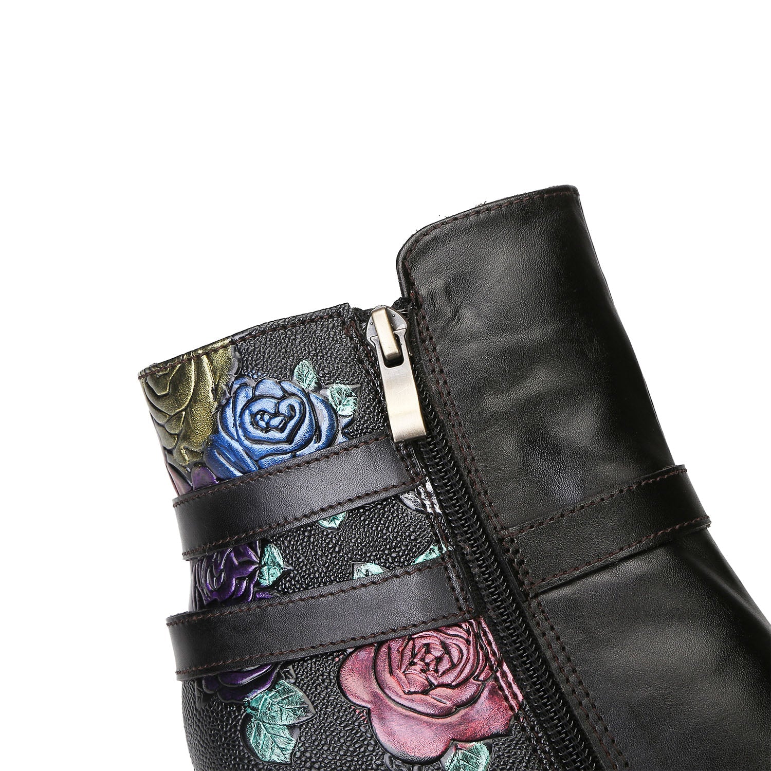 Timeless Embossed Adjustable Ankle Boots