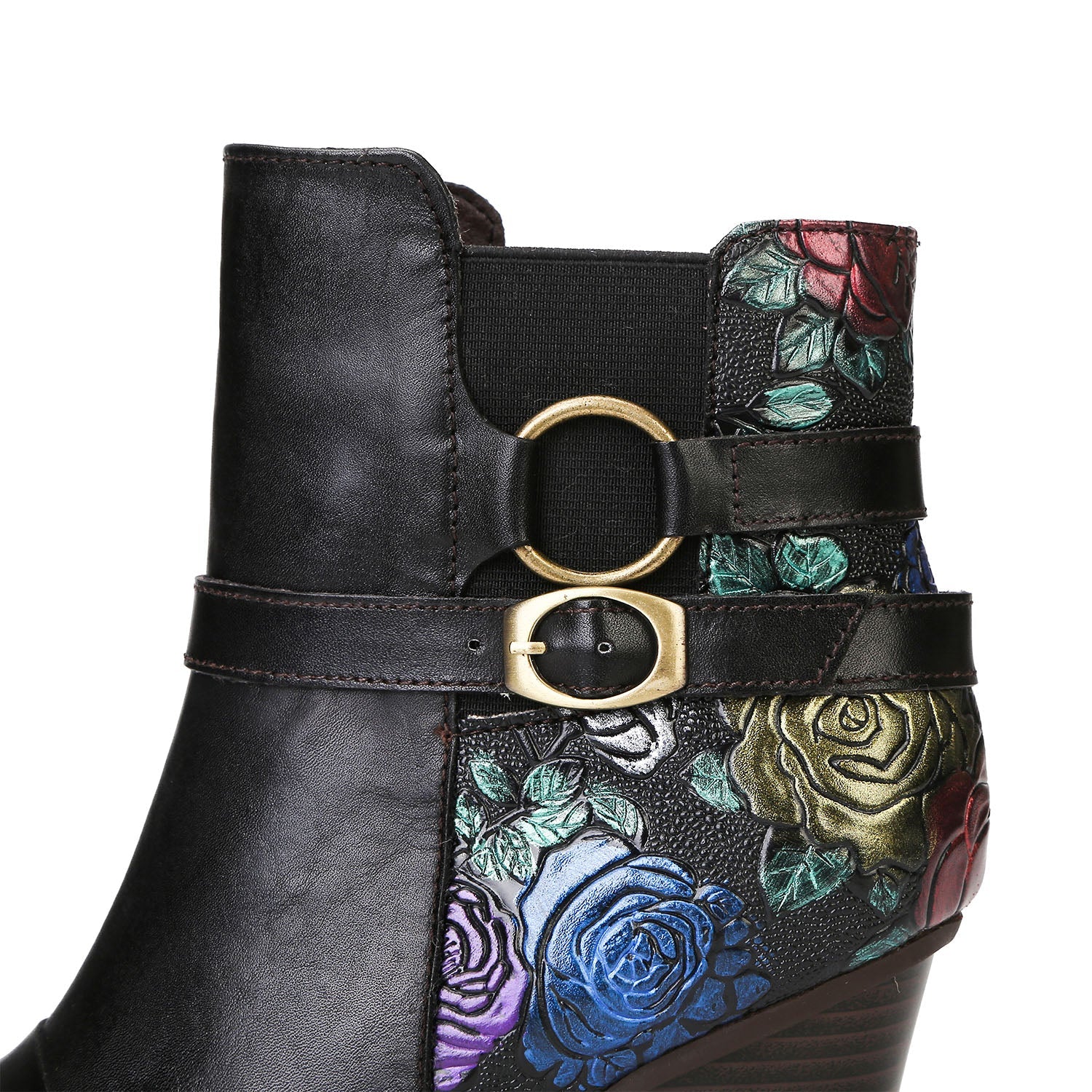 Timeless Embossed Adjustable Ankle Boots