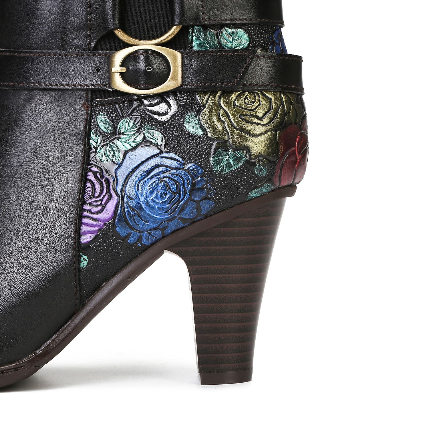 Timeless Embossed Adjustable Ankle Boots