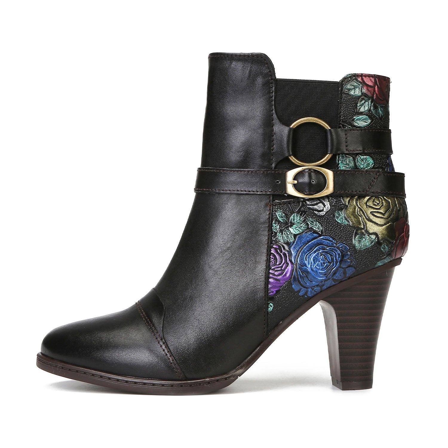 Timeless Embossed Adjustable Ankle Boots