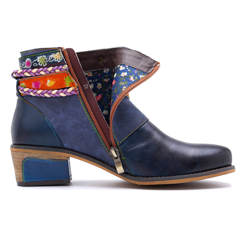 Vintage Style Leather Boots