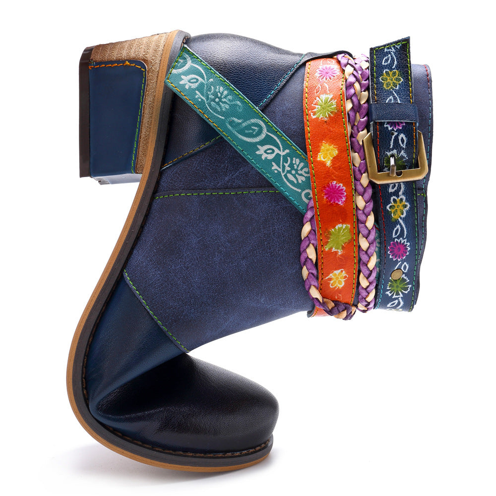 Vintage Style Leather Boots