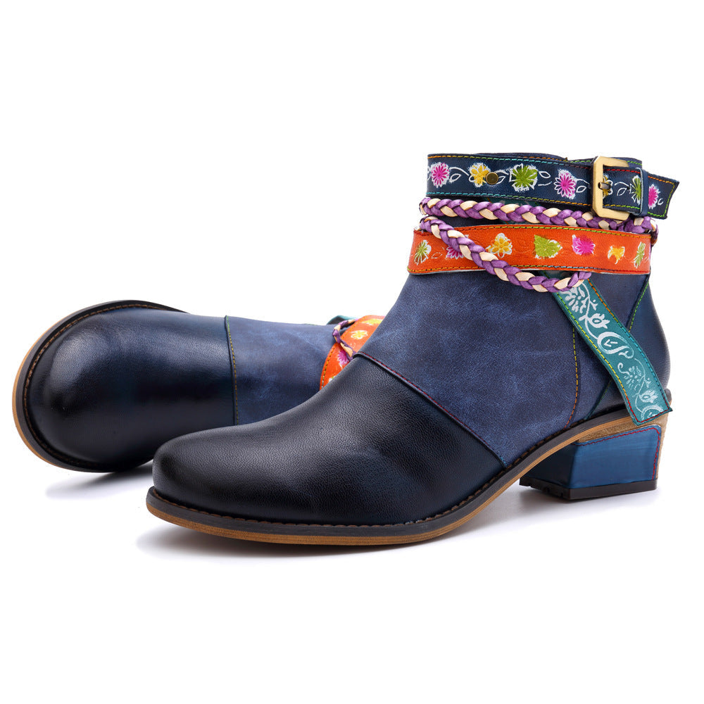 Vintage Style Leather Boots