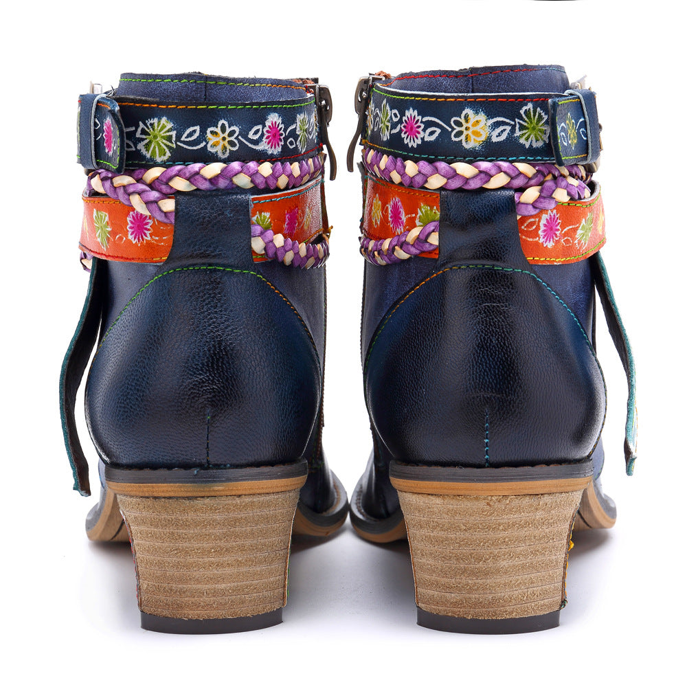 Vintage Style Leather Boots