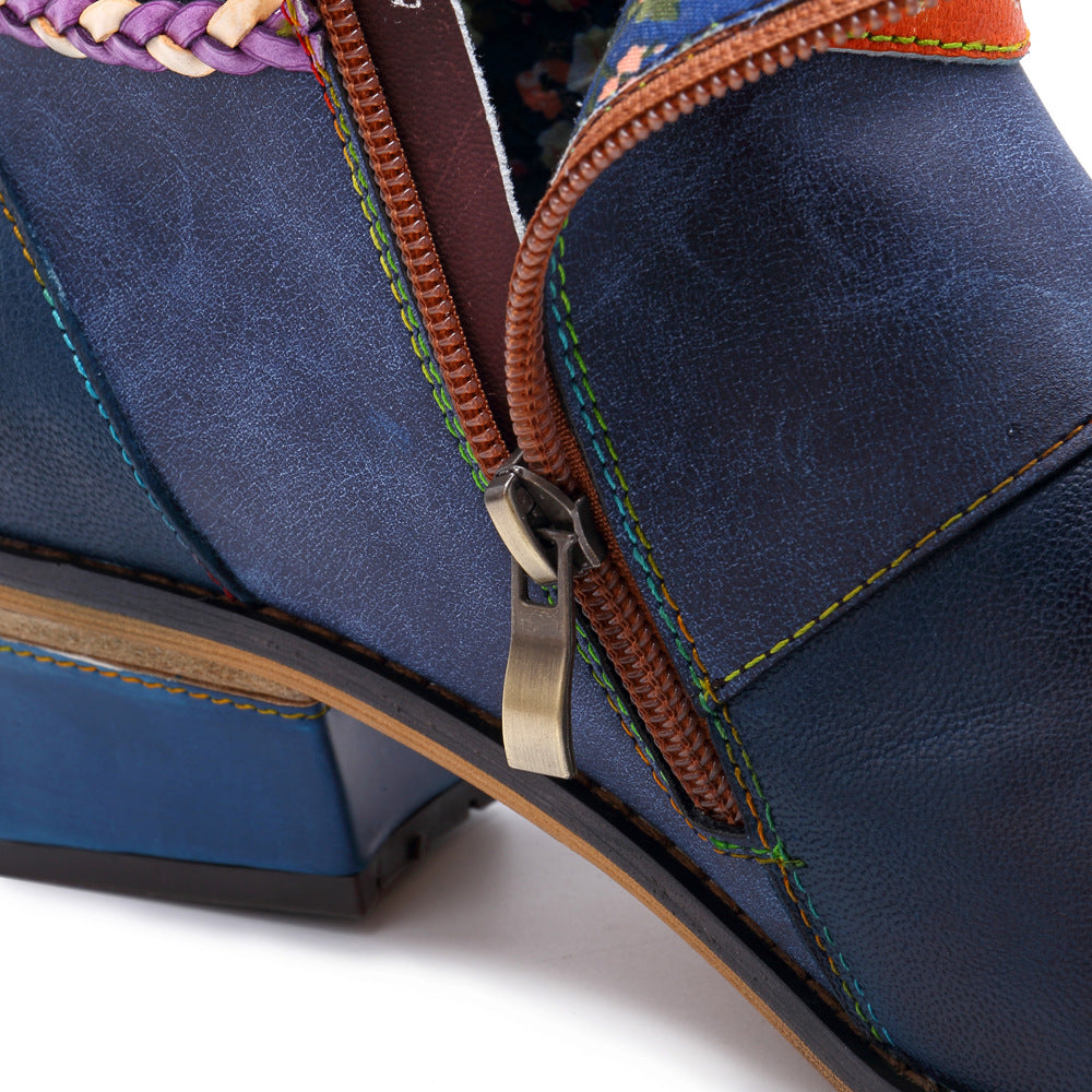 Vintage Style Leather Boots