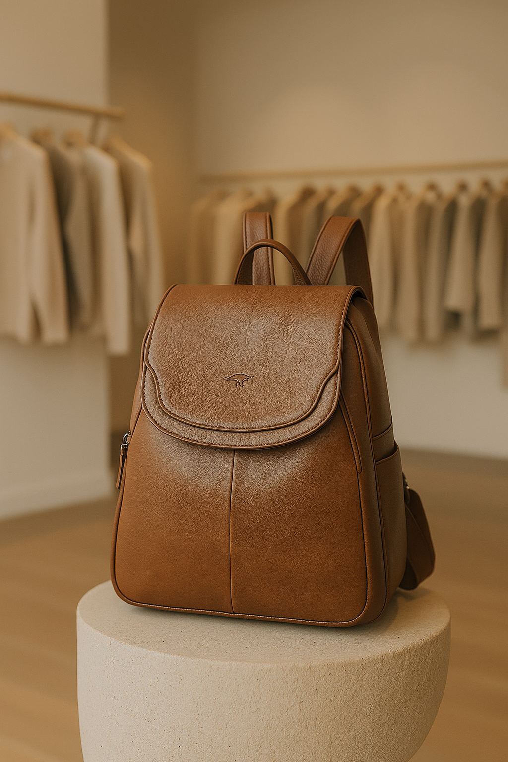 Olivia - Secure Leather Backpack