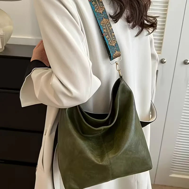 Talia’s Chic Wanderer | Pattern-Strap Shoulder Bag