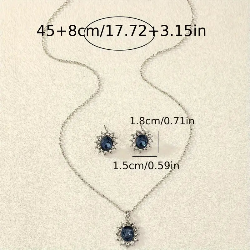Dark Sapphire  Jewellery Set