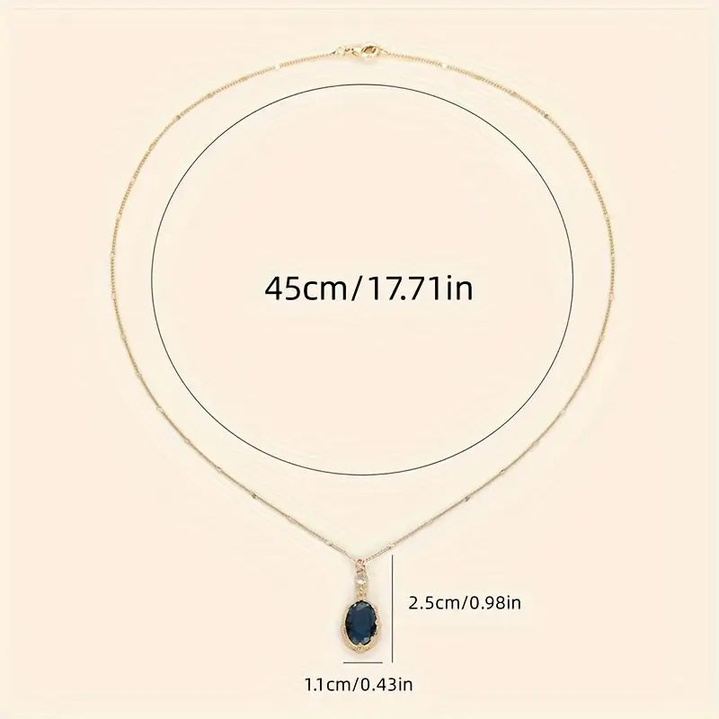 Oval Sapphire Gold Necklace