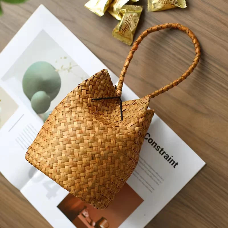 Tara’s Boho Breeze | Woven Handle Bucket Bag