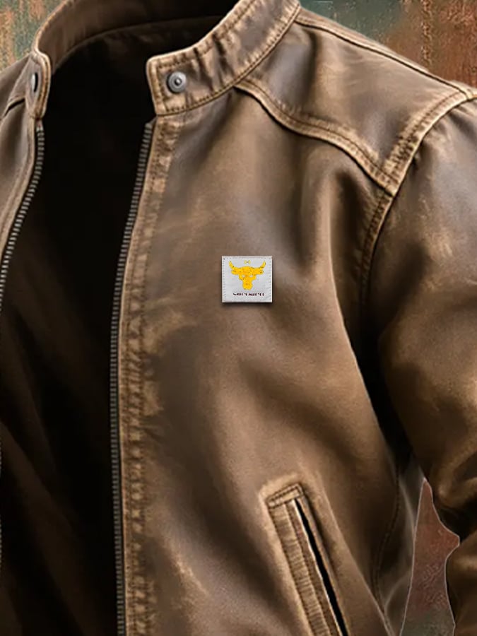 Leo | Brown Retro Leather Jacket with Classic Cut