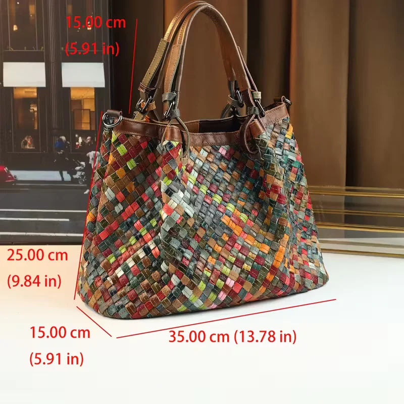 Marina’s Eclectic Charm | Patchwork Leather Tote