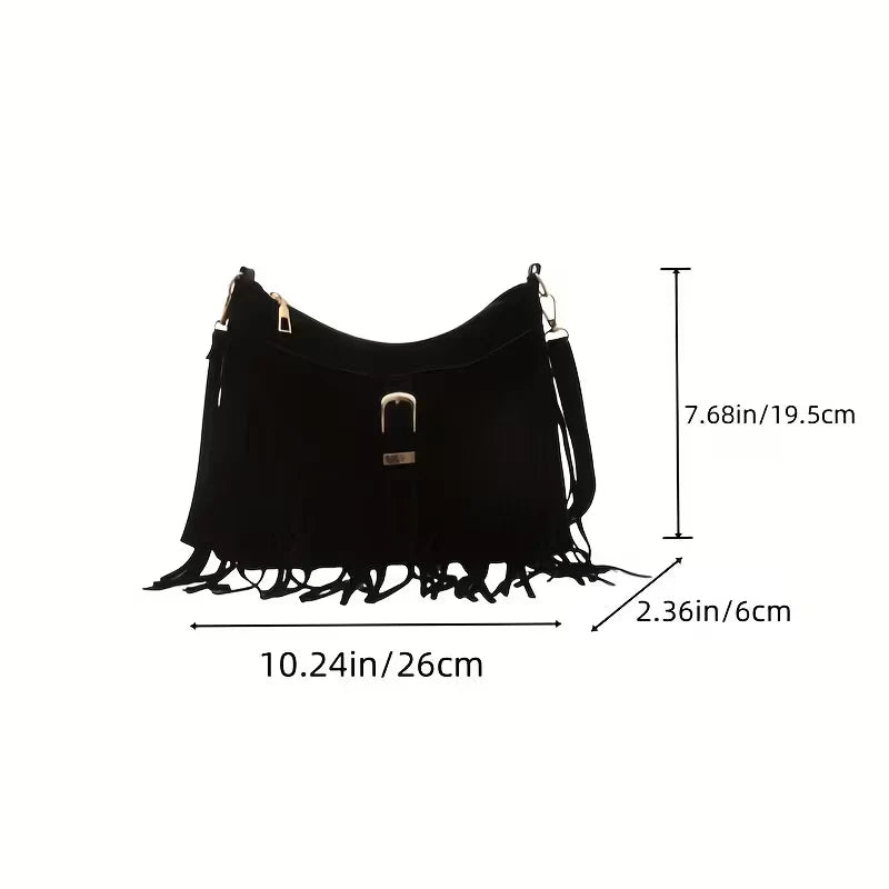 Aubrey’s Rustic Elegance | Suede Fringe Bag
