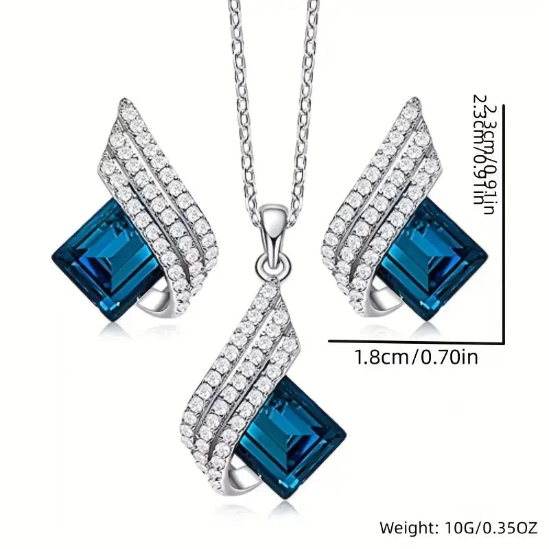 Blue Sapphire Stone Jewellery Set