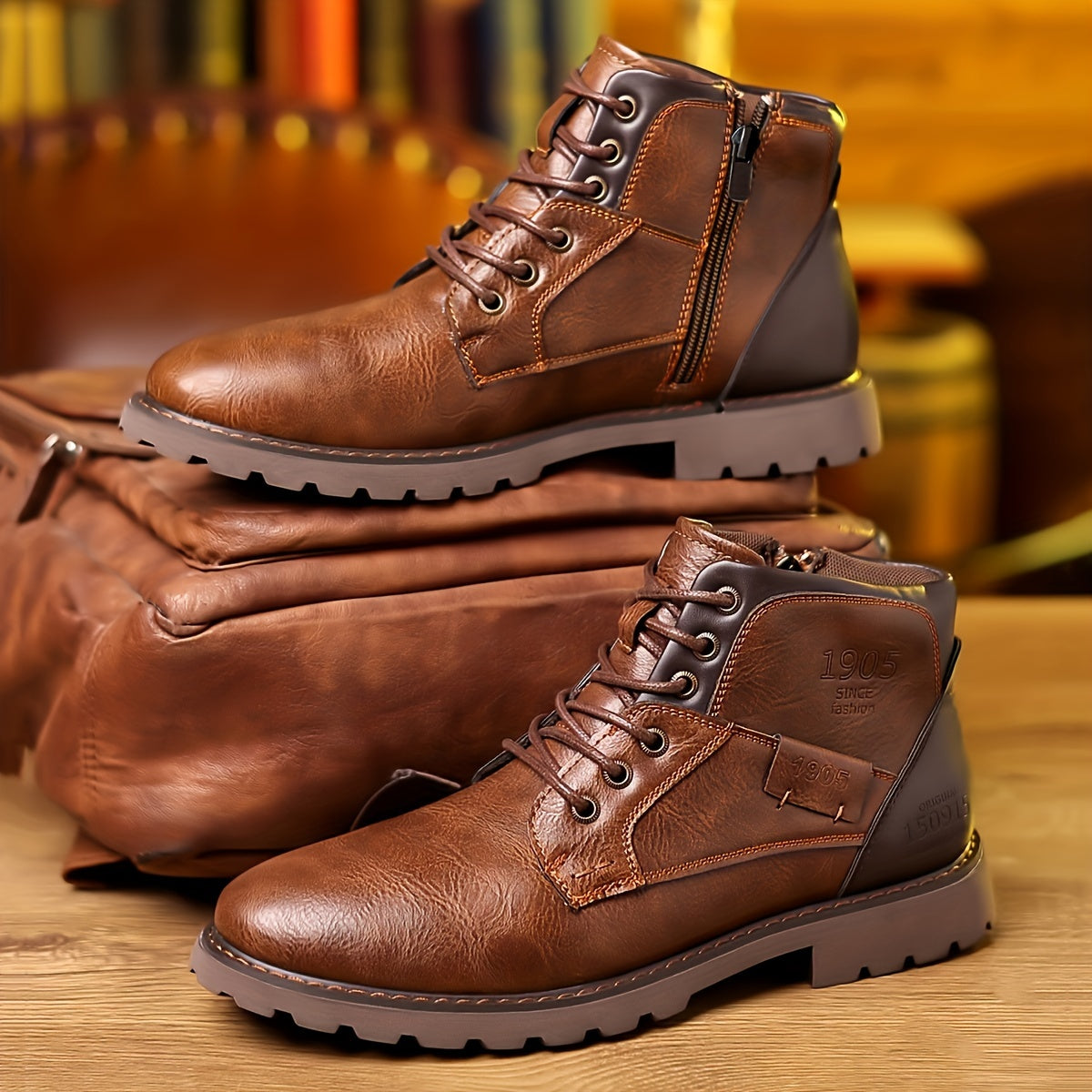 Daniel Vintage Lace-Up Boots