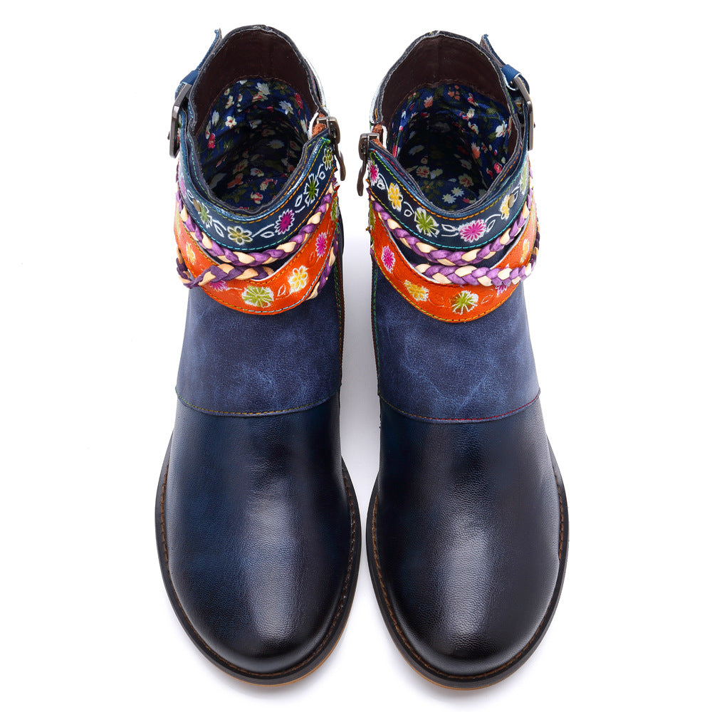 Vintage Style Leather Boots