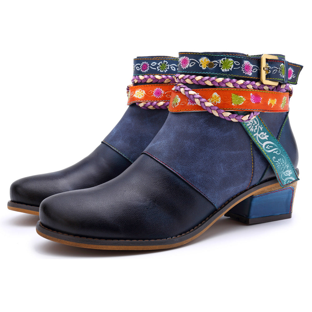 Vintage Style Leather Boots
